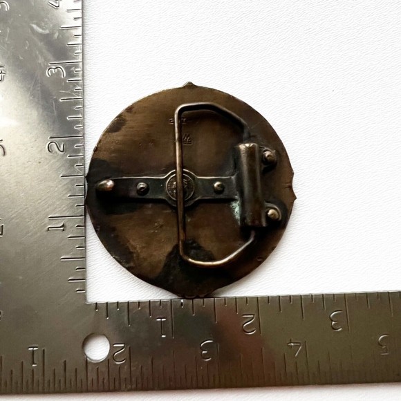 Vintage Pewter Seventh Cavalry Rough Rider Commemorative Belt Buckle 2.5\